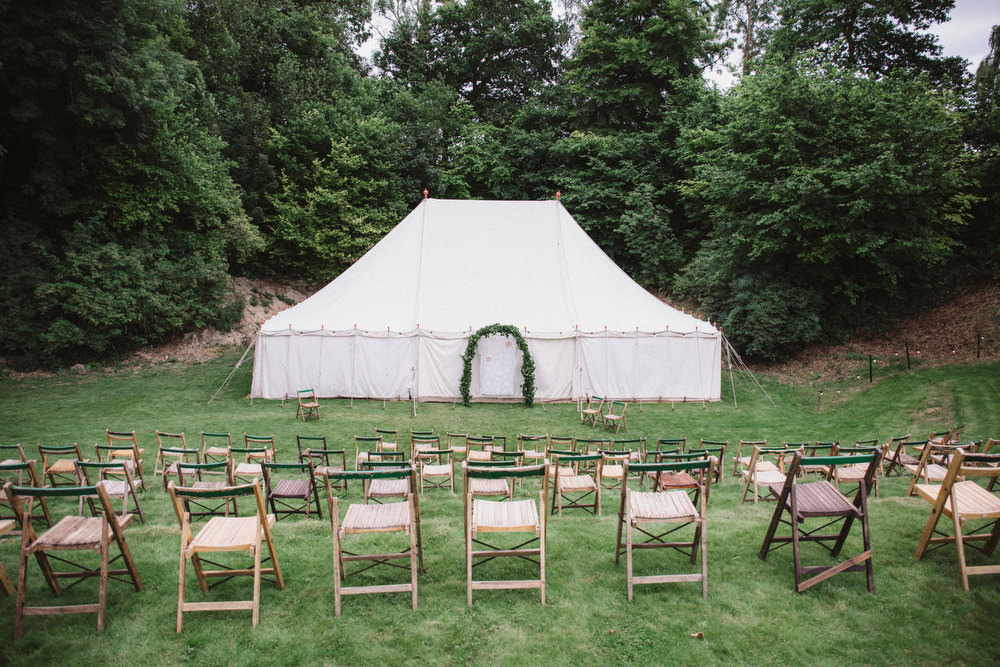 Marquee Outdoor Ceremony Dried Flowers Wedding Emily Tyler Photography