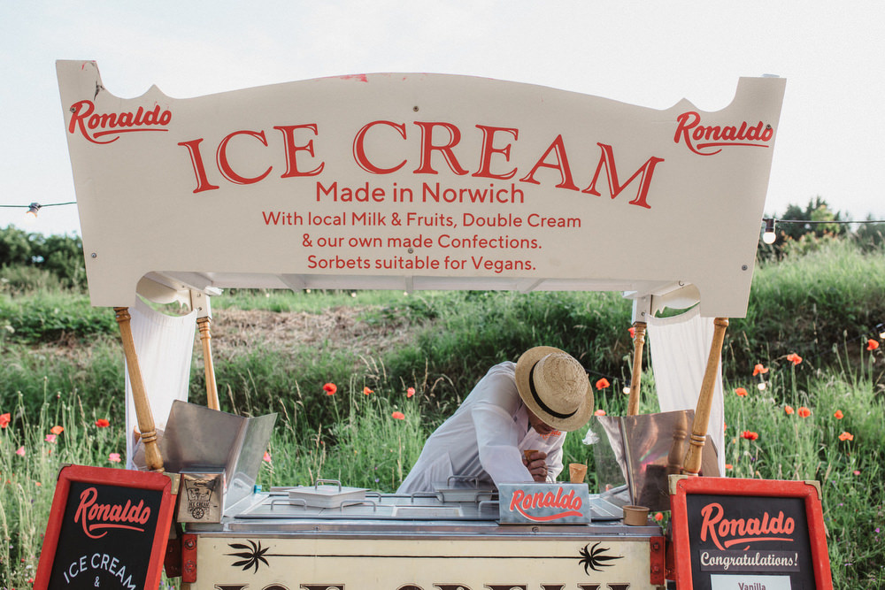 Ice Cream Cart Dried Flowers Wedding Emily Tyler Photography