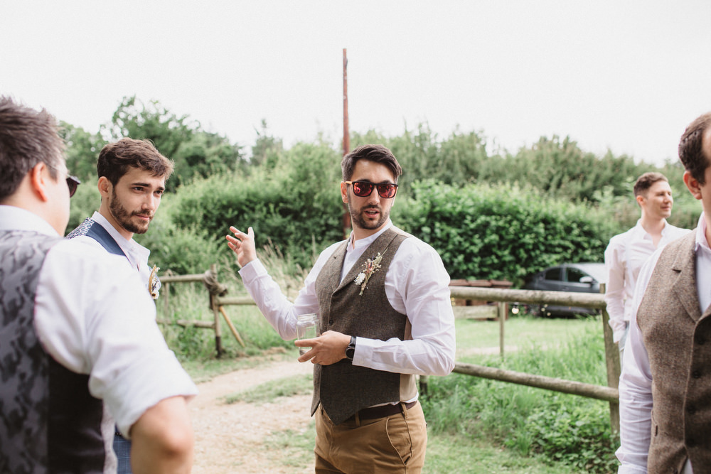 Groom Waistcoat Chinos Dried Flowers Wedding Emily Tyler Photography