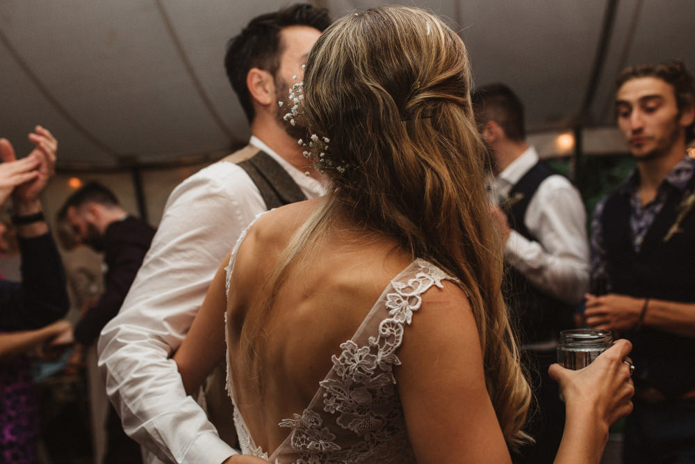 Hair Bride Bridal Half Up Half Down Dried Flowers Wedding Emily Tyler Photography