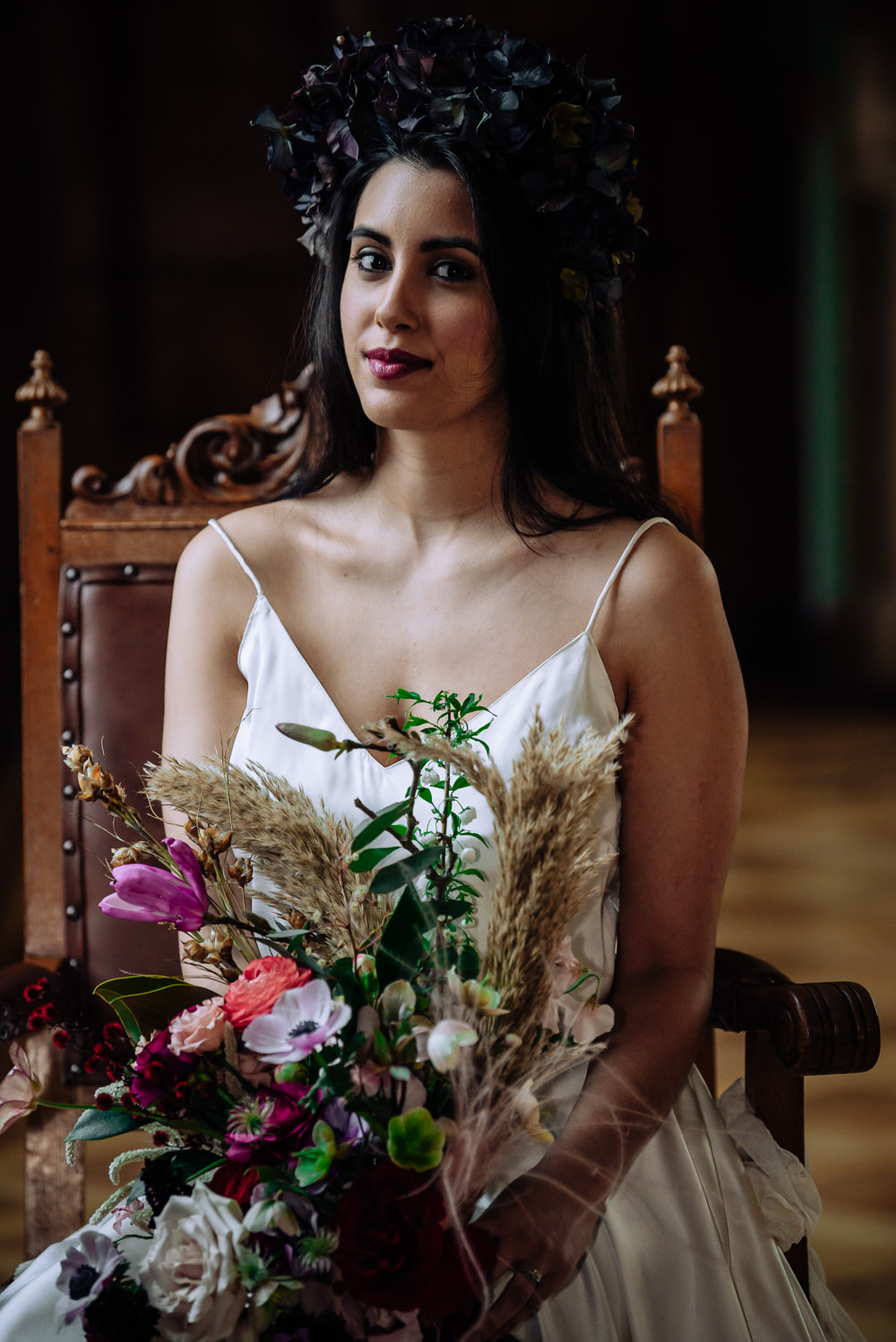 Bride Bridal Hydrangea Flower Crown Headdress Dutch Art Wedding Ideas Berni Palumbo Photography