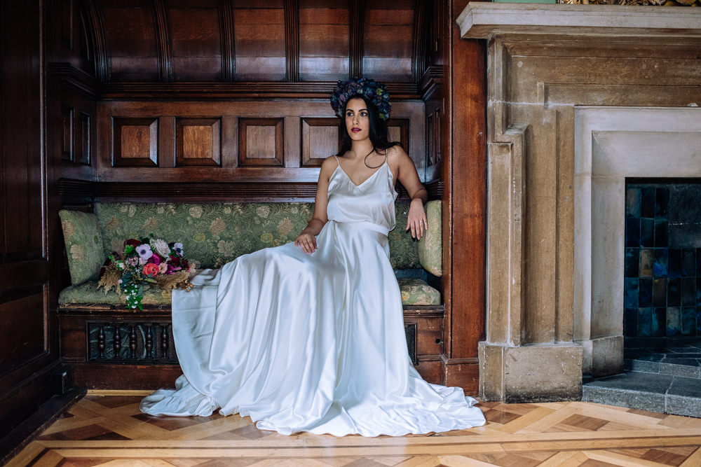 Bride Bridal Dress Gown Separates Top Skirt Silk Satin Flowing Train Dutch Art Wedding Ideas Berni Palumbo Photography