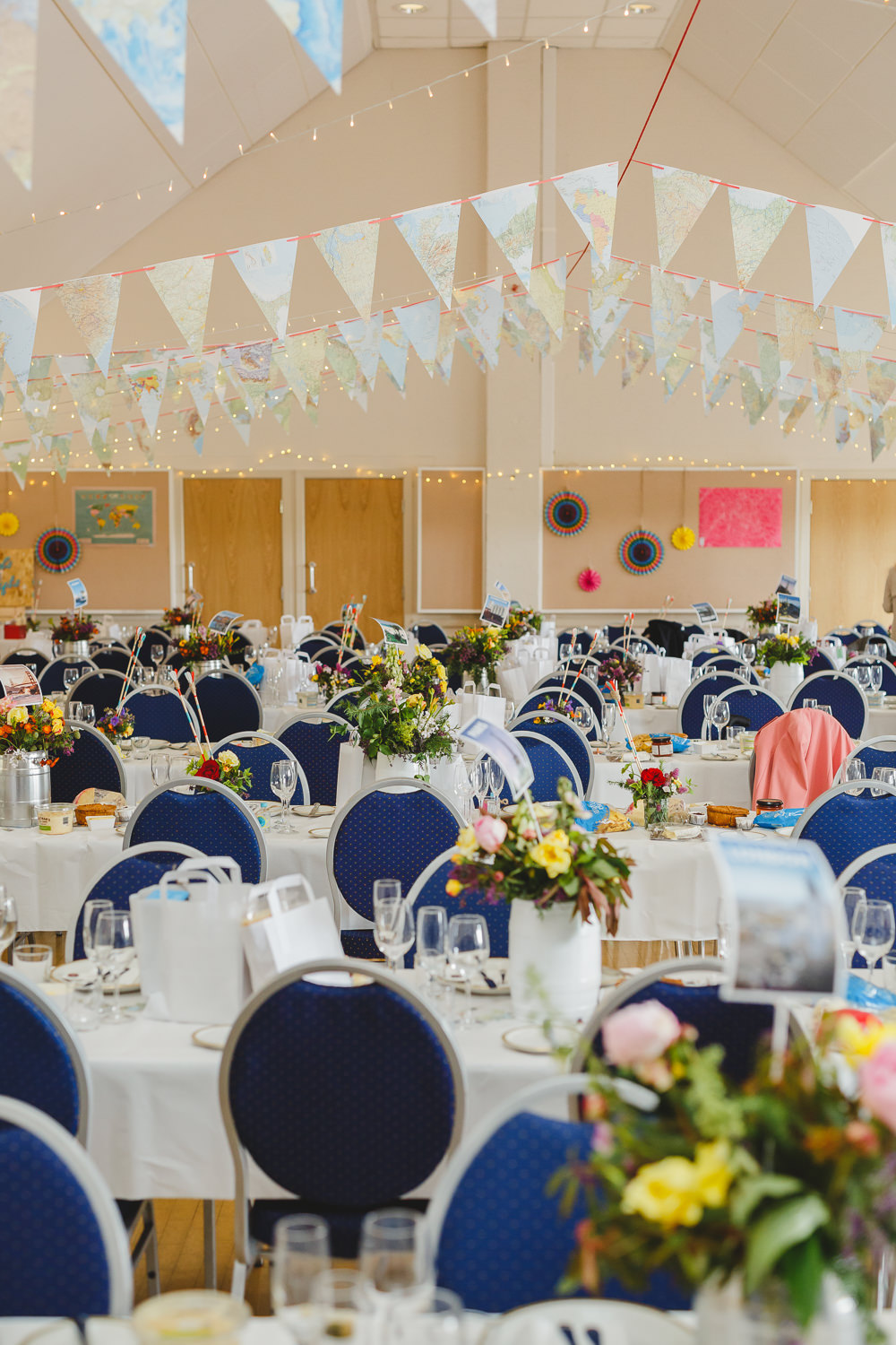 Bunting Multcioloured East Keswick Village Hall Wedding James & Lianne Wedding Photography