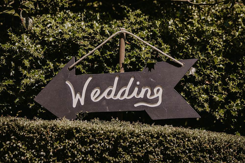 Chalk Black Board Sign Signage Signpost Eggington House Wedding October Willis Photography