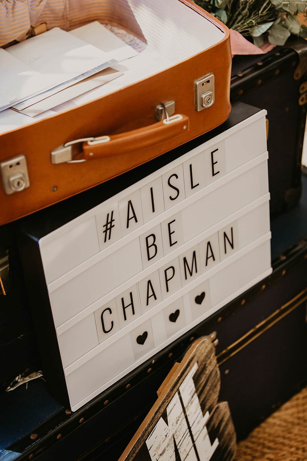 Letter Light Sign Eggington House Wedding October Willis Photography
