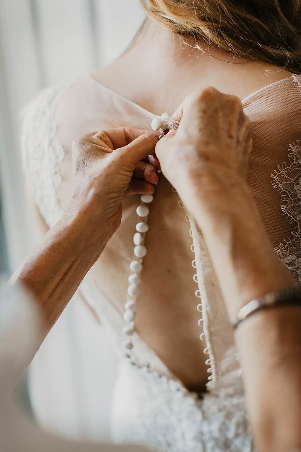 Dress Gown Bride Bridal Fit and Flare Fishtail Wed2B Button Back Eggington House Wedding October Willis Photography