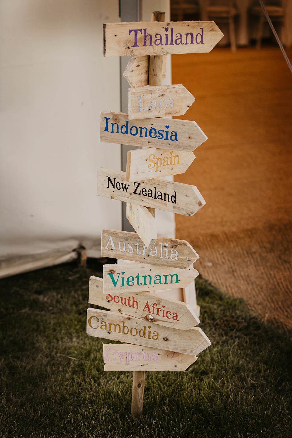 Wooden Signpost Signs Sign Signage Eggington House Wedding October Willis Photography