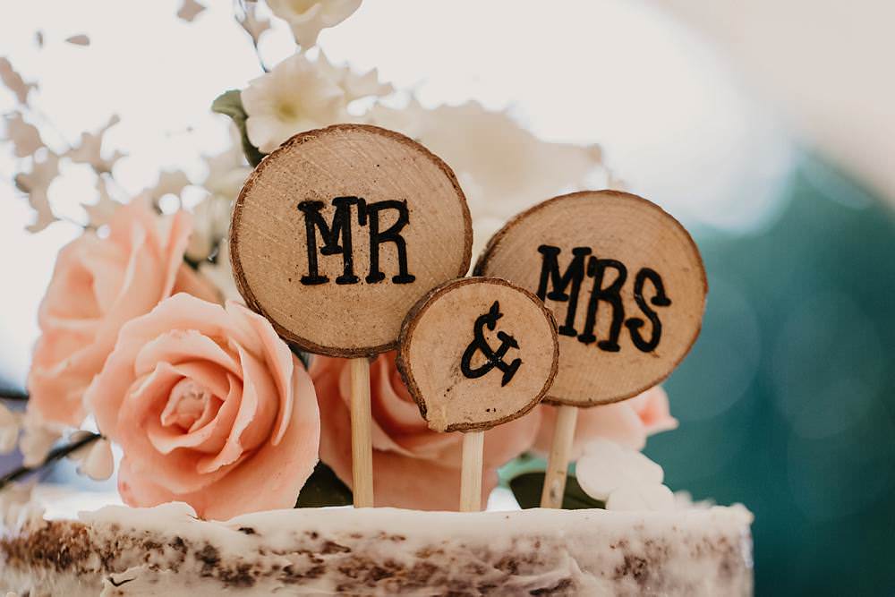 Wooden Cake Topper Eggington House Wedding October Willis Photography