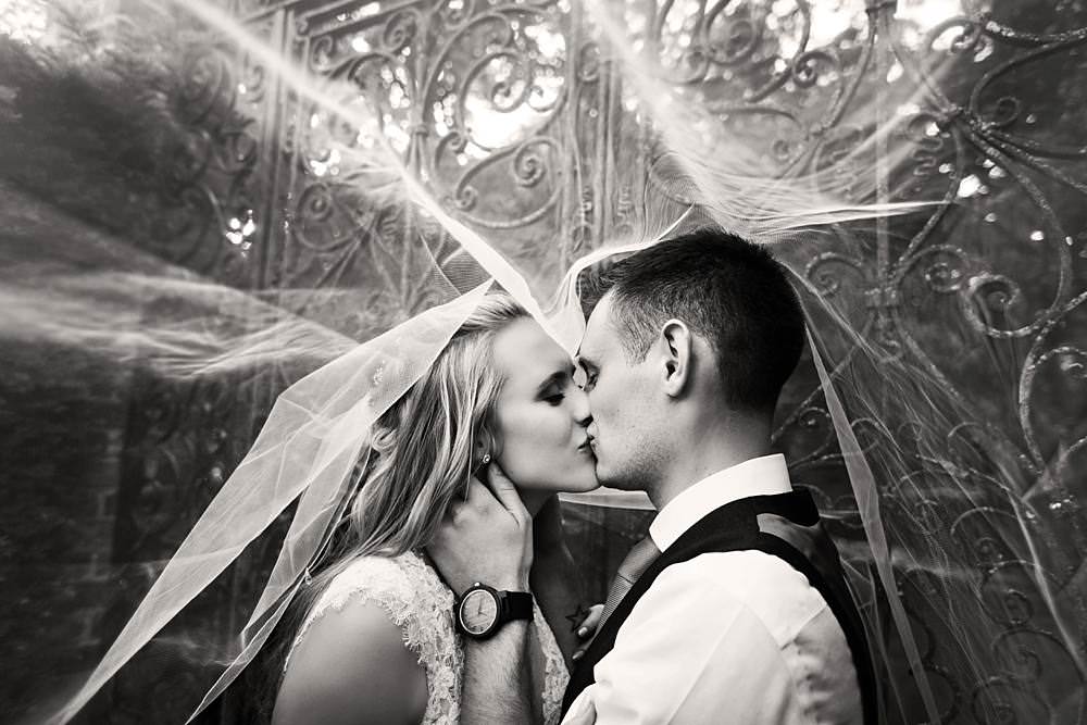 Bride Bridal Veil Eggington House Wedding October Willis Photography