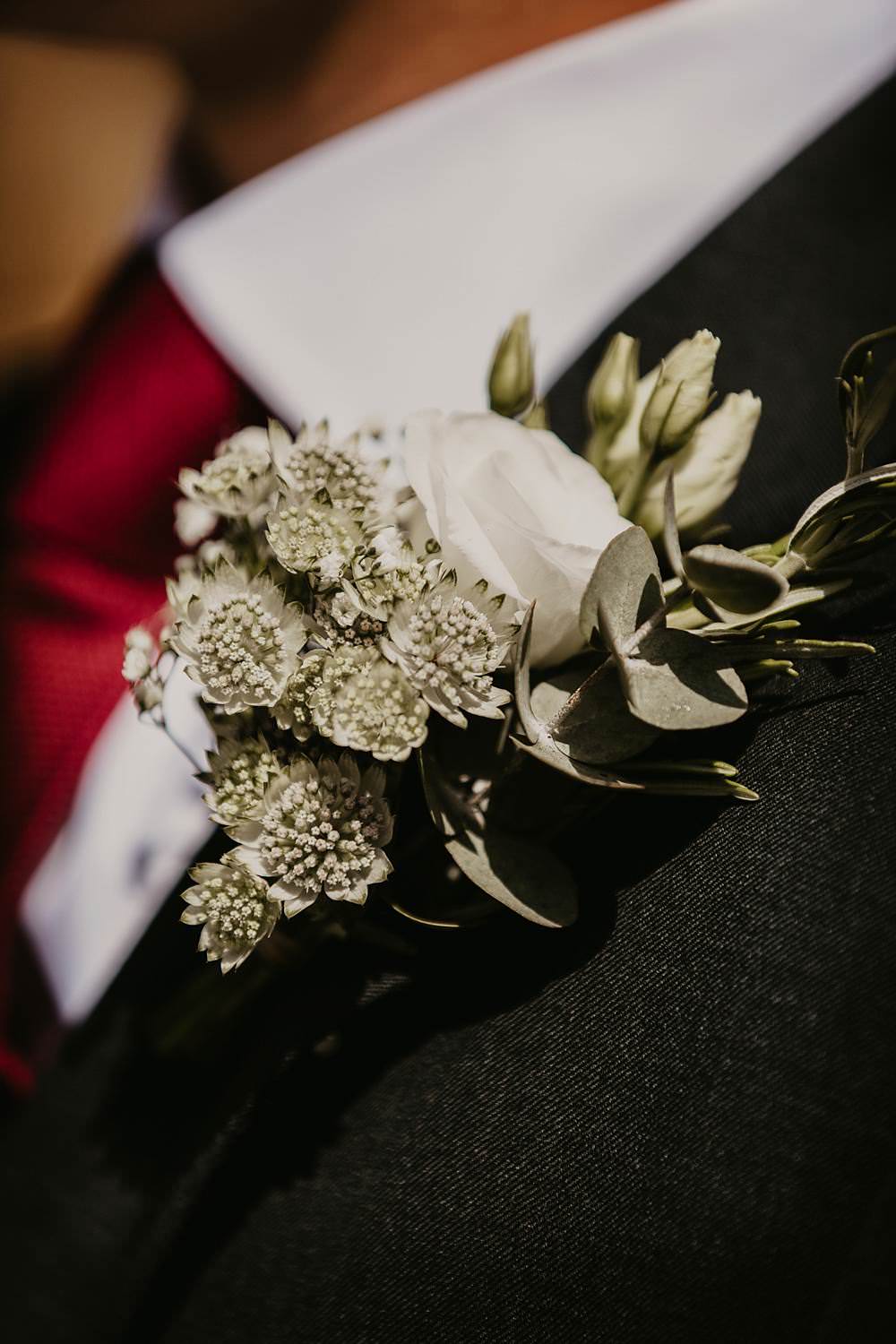 Groom Groomsmen Buttongole Flowers Rose Eggington House Wedding October Willis Photography