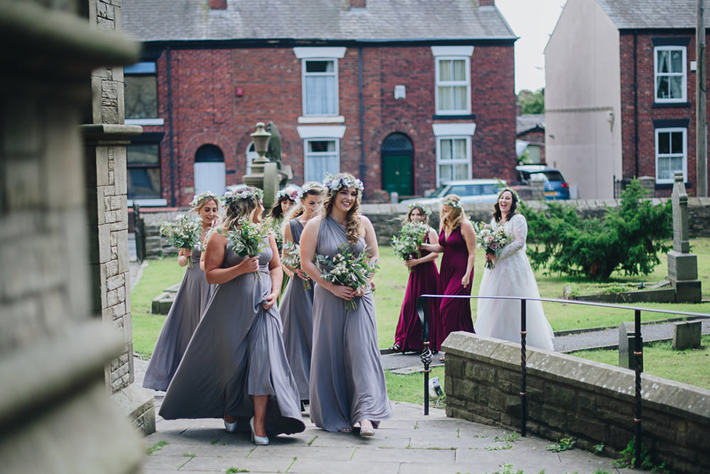 Multiway Bridesmaids Flower Crowns Greenery Fairfield Social Club Wedding The Pin Up Bride