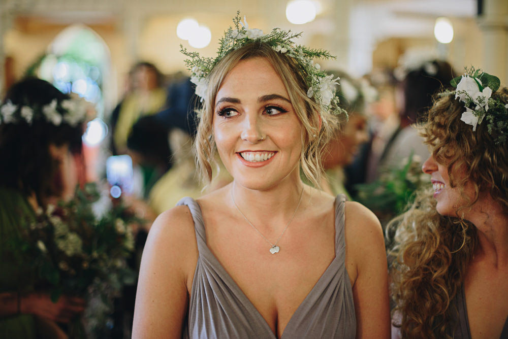 Bridesmaids Greenery Fern White Flower Crown Fairfield Social Club Wedding The Pin Up Bride