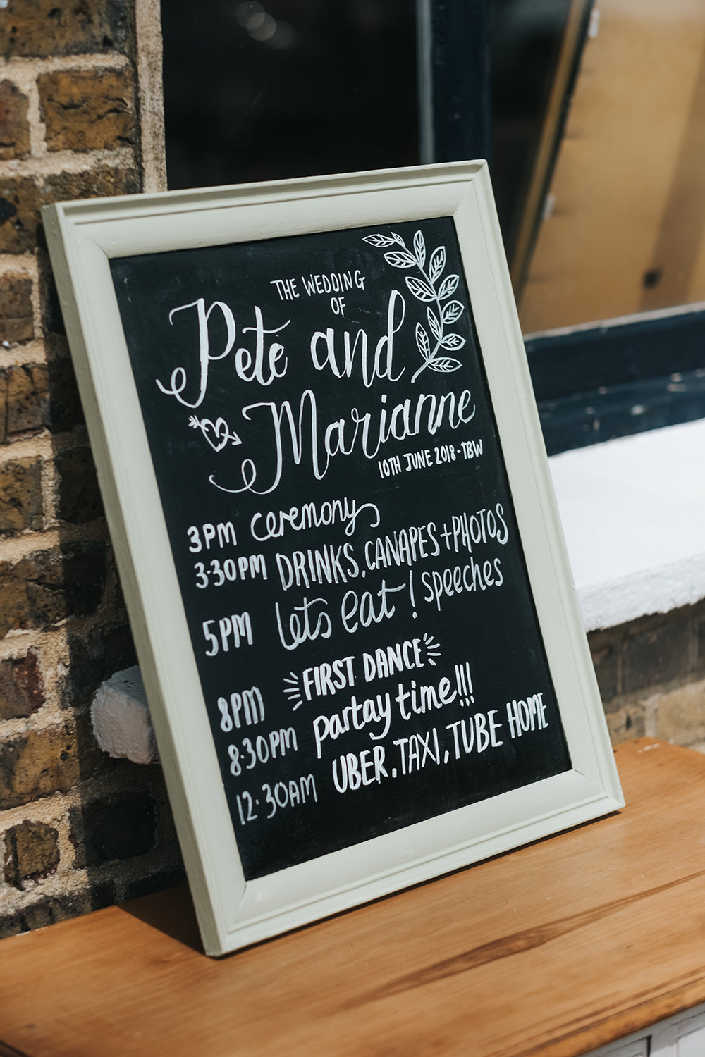 Painted Calligraphy Chalk Black Board Sign Signage Signs Fun London Wedding Miss Gen Photography