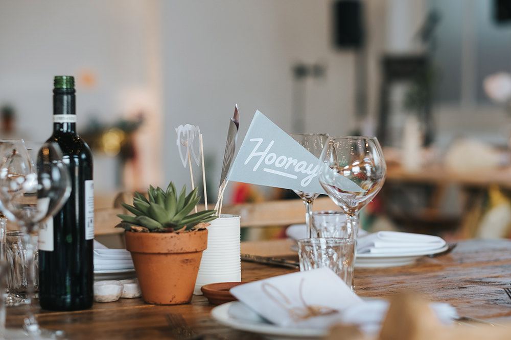 Hooray Flag Succulent Fun London Wedding Miss Gen Photography