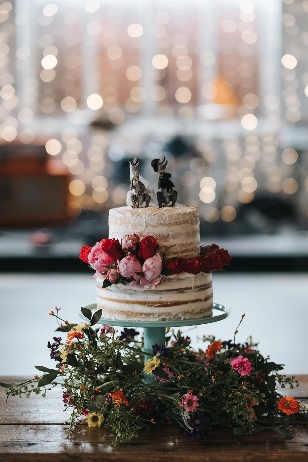 Naked Cake Sponge Layer Flowers Fun London Wedding Miss Gen Photography