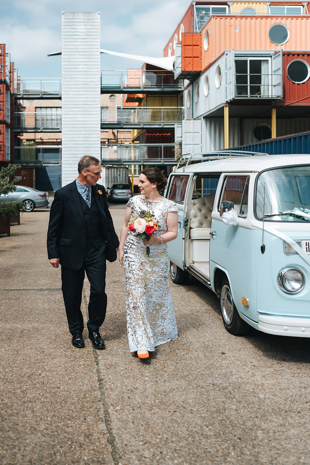 VW Campervan Transport Car Fun London Wedding Miss Gen Photography