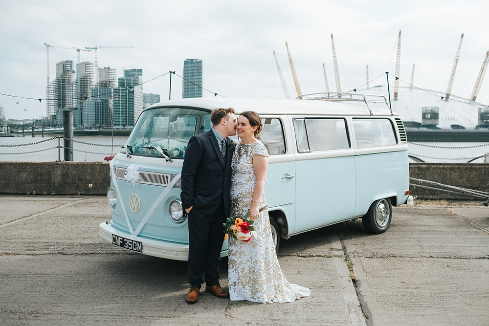 VW Campervan Transport Car Fun London Wedding Miss Gen Photography