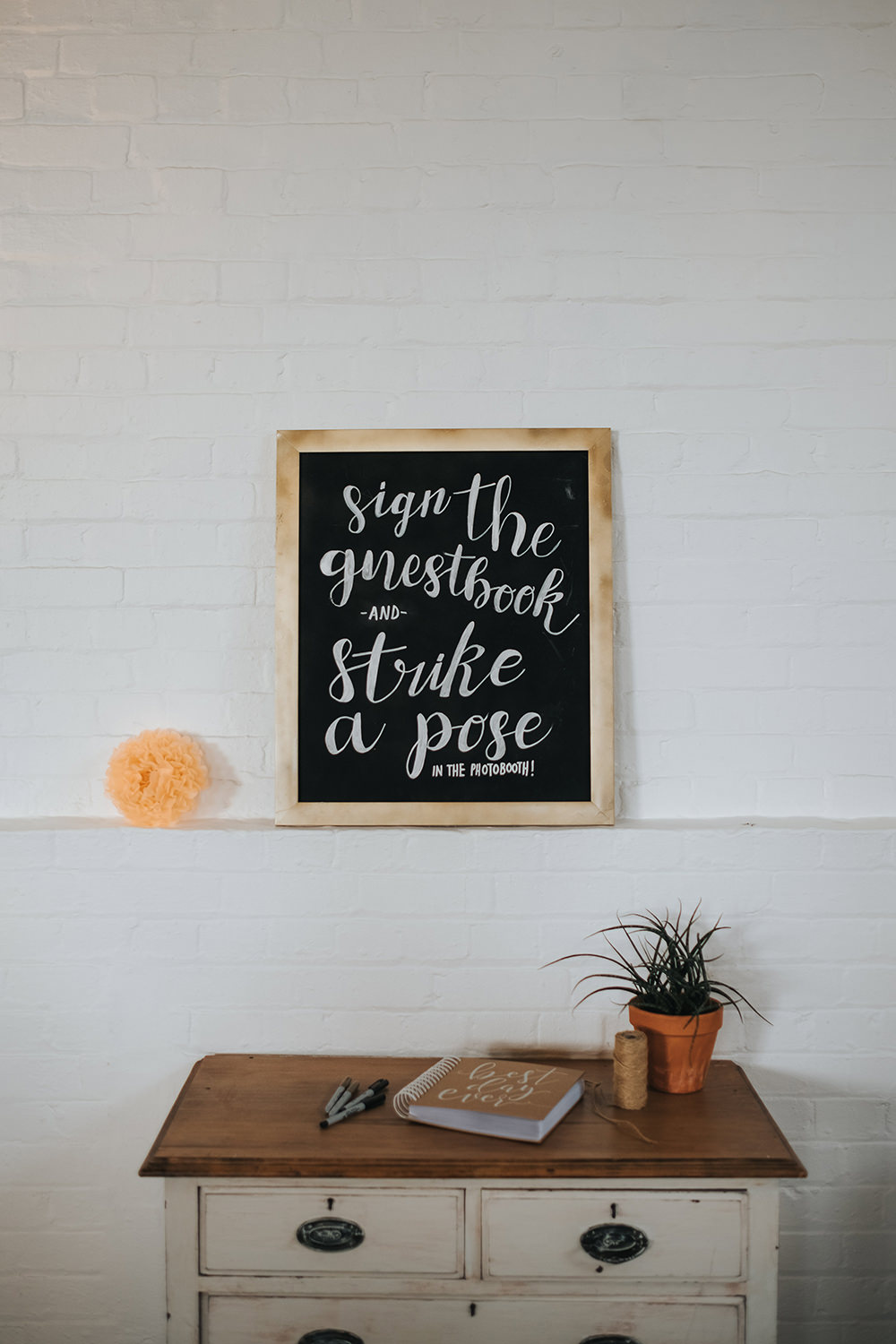 Painted Calligraphy Chalk Black Board Sign Signage Signs Guest Book Table Fun London Wedding Miss Gen Photography