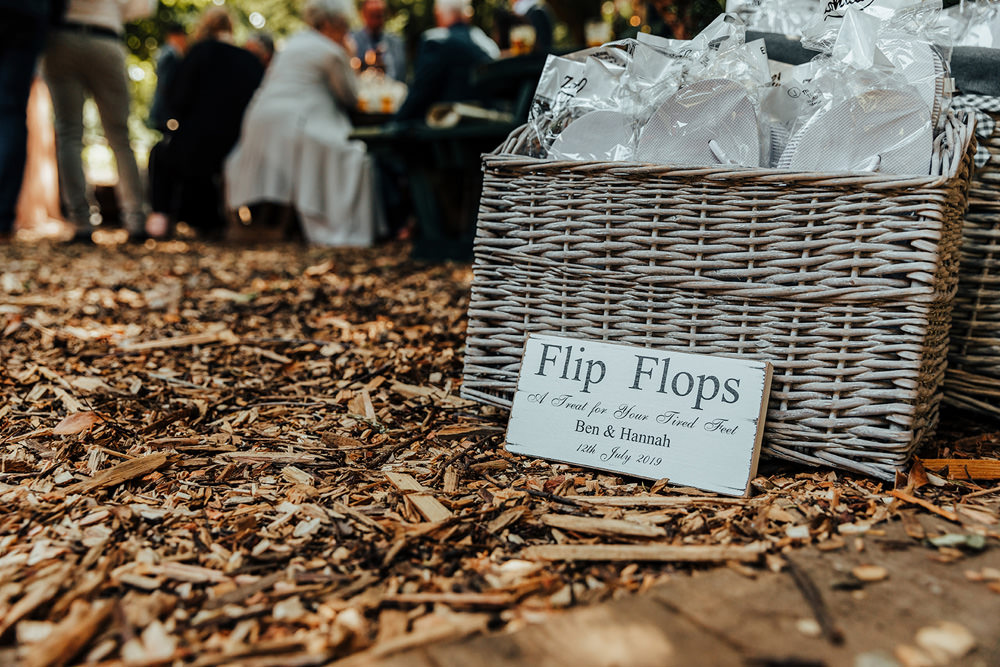 Flip Flops Basket Hazlewood Castle Woodland Wedding Nicola Mackrill Photography