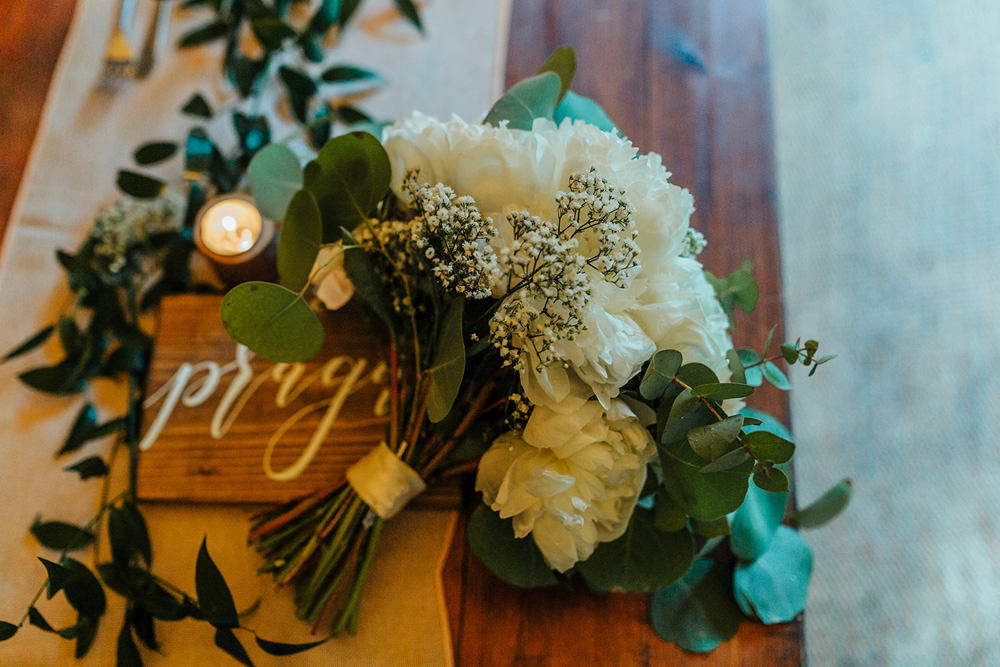 Bouquet Flowers Bride Bridal Rose Peony Greenery Foliage Hazlewood Castle Woodland Wedding Nicola Mackrill Photography