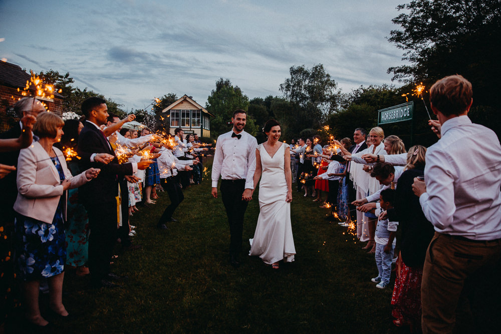Sparkler Send Off Exit Horsebridge Station Wedding Emily Grace Photography