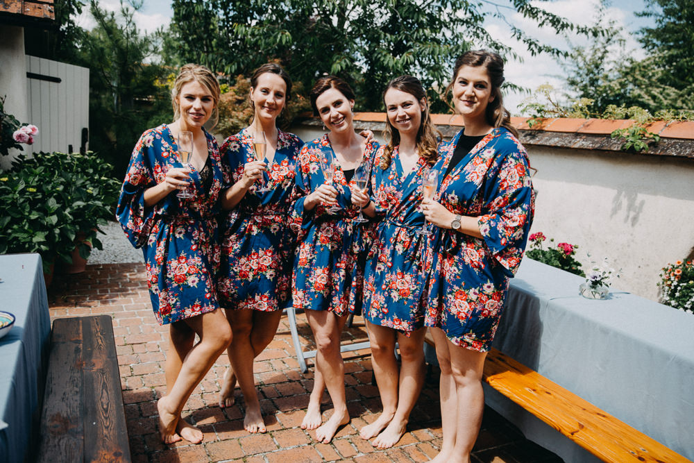 Bride Bridal Bridesmaids Dressing Gown Robes Horsebridge Station Wedding Emily Grace Photography