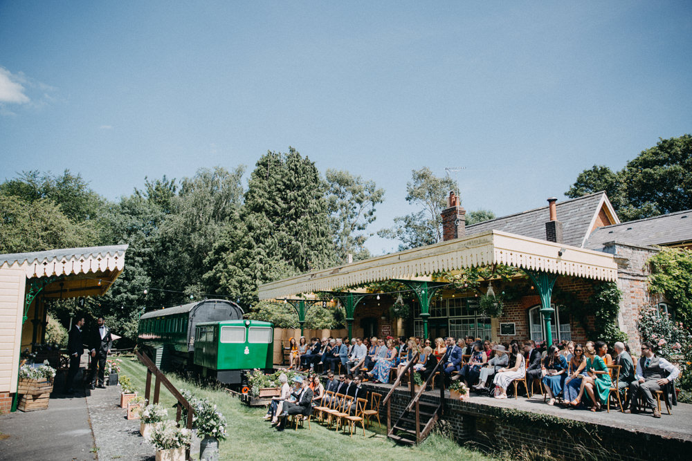 Train Platform Ceremony Horsebridge Station Wedding Emily Grace Photography