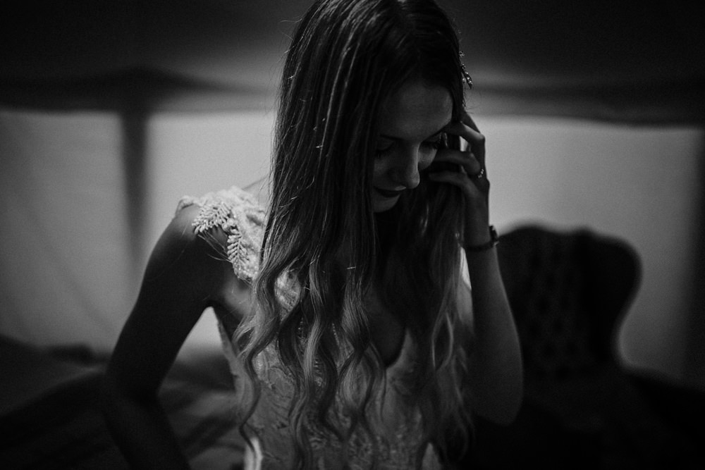 Long Hair Waves Bride Bridal Horsley Hale Farm Wedding Thyme Lane Photography
