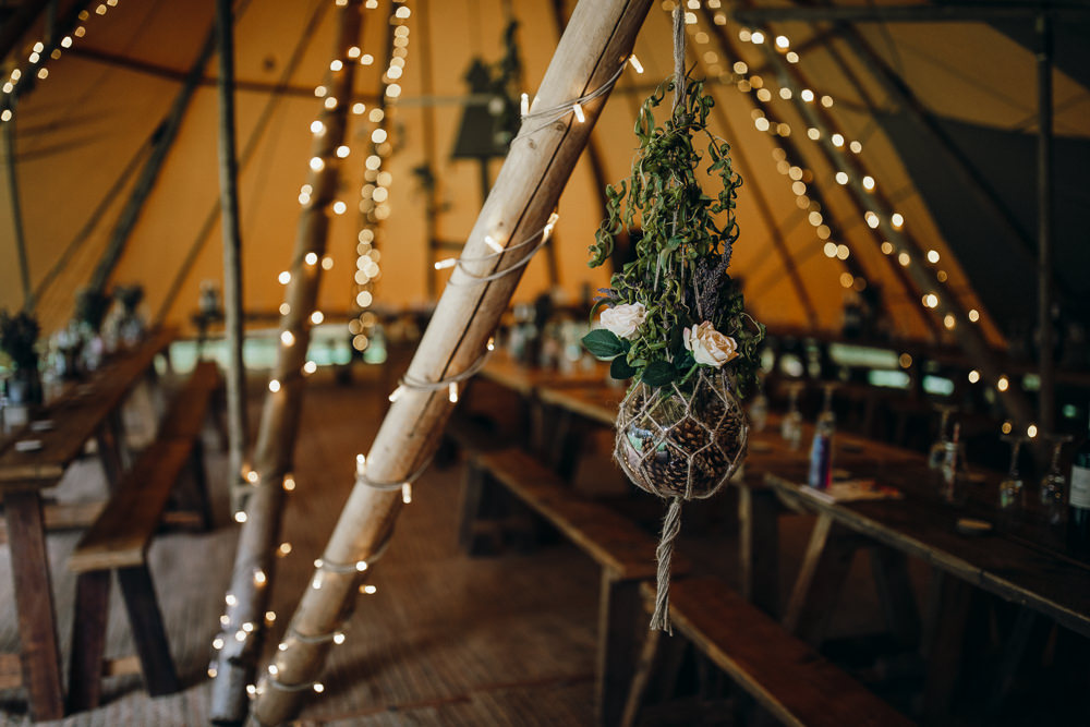 Tipi Fairylights Flowers Macrame Horsley Hale Farm Wedding Thyme Lane Photography