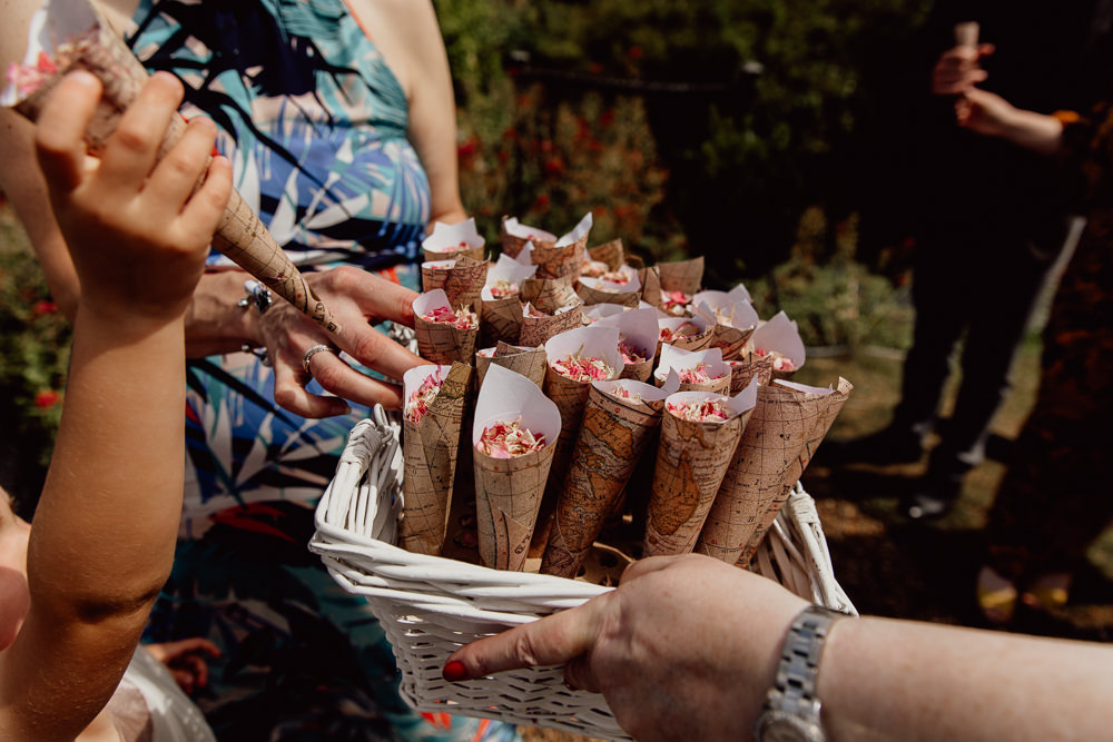 Confetti Cones Basket Mannington Gardens Wedding Cara Zagni Photography