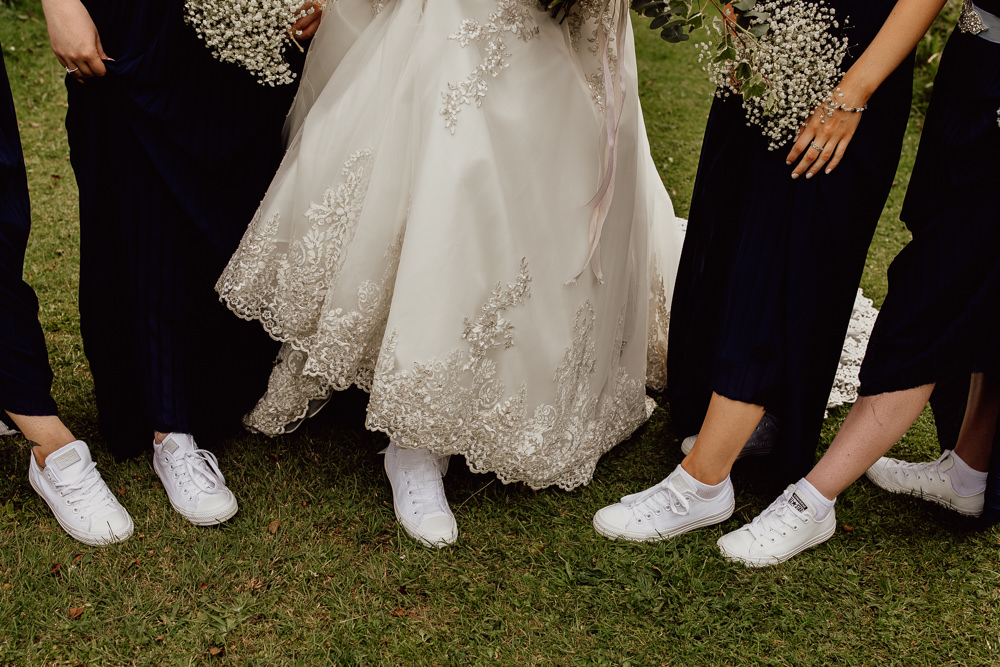Bride Bridal Bridesmaids Trainers Mannington Gardens Wedding Cara Zagni Photography