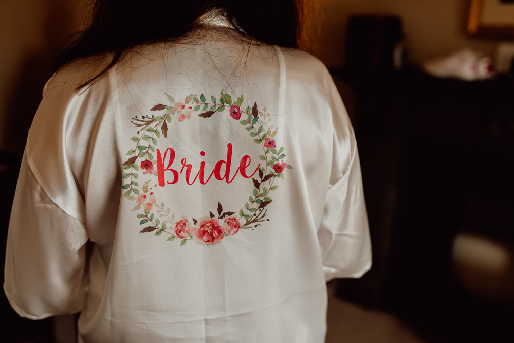 Bride Bridal Dressing Gown Robe Mannington Gardens Wedding Cara Zagni Photography