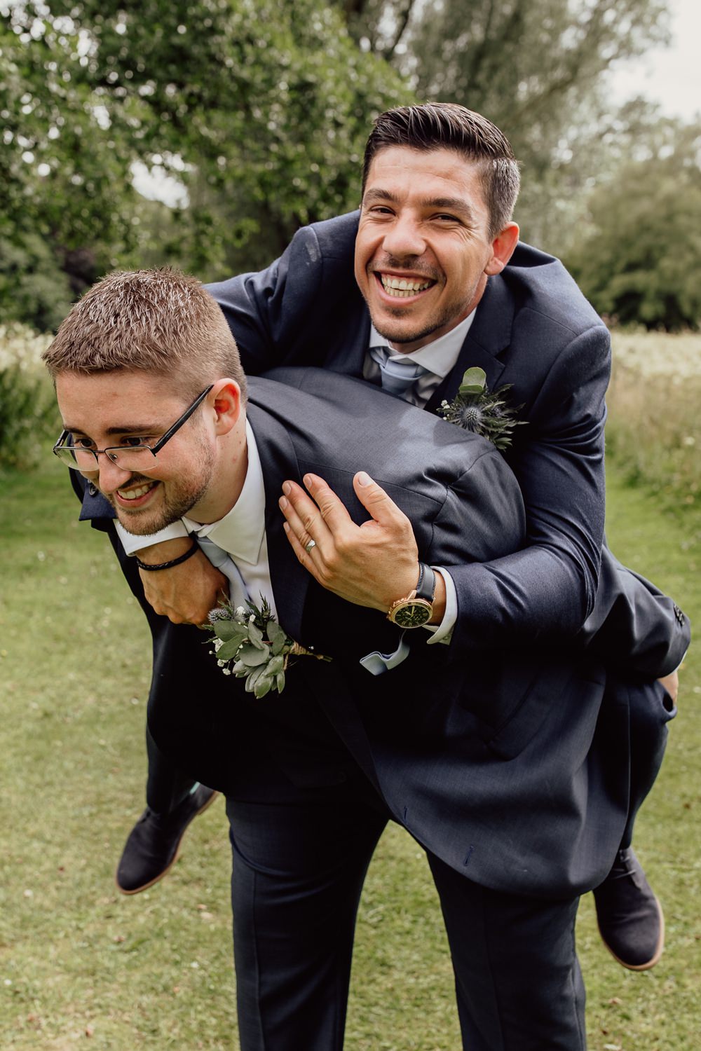 Groom Groomsmen Suit Navy Mannington Gardens Wedding Cara Zagni Photography