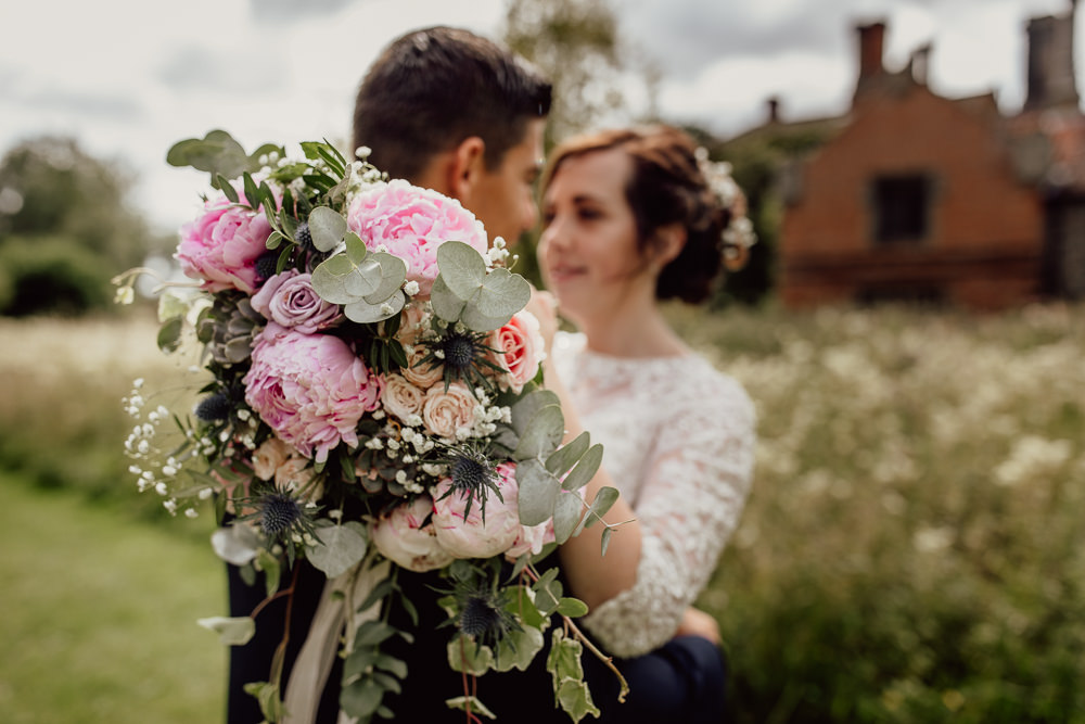 Bouquet Flowers Bride Bridal Pink Peony Peonies Eucalyptus Mannington Gardens Wedding Cara Zagni Photography