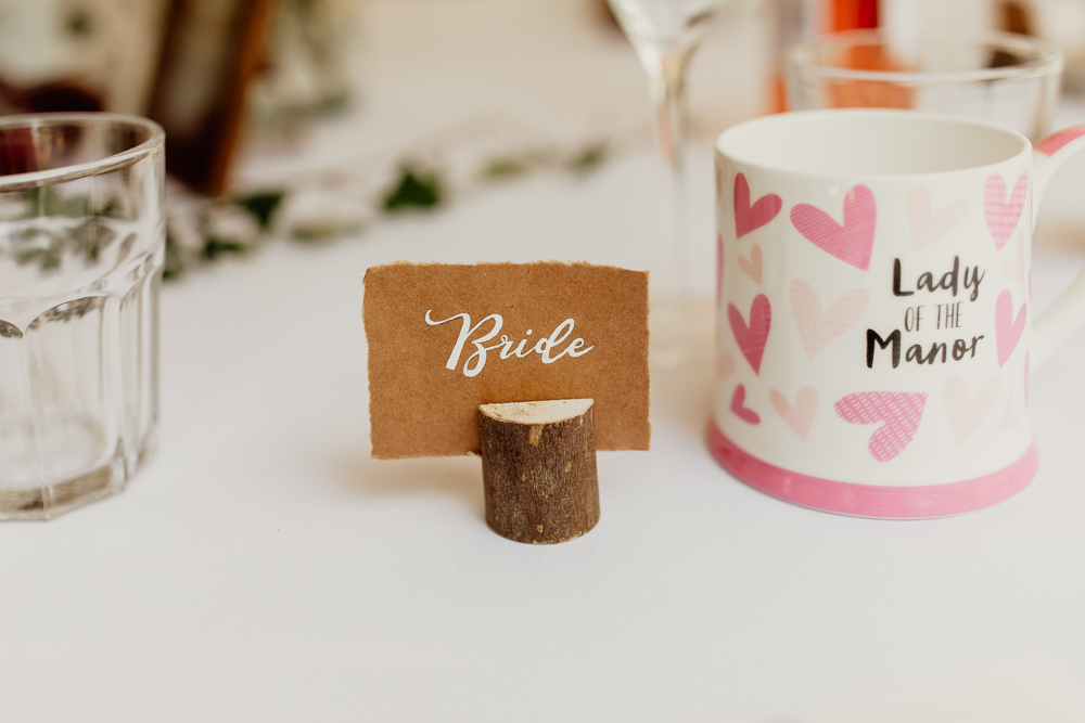 Log Slice Place Name Card Mannington Gardens Wedding Cara Zagni Photography