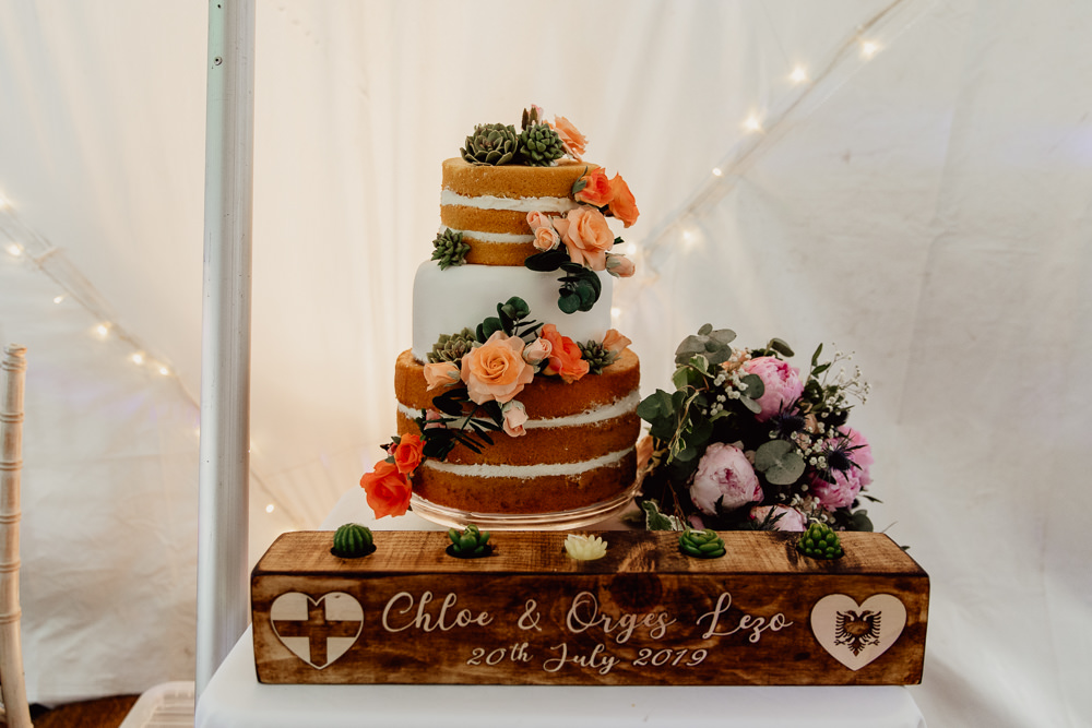 Naked Cake Iced Flowers Berries Fruit Mannington Gardens Wedding Cara Zagni Photography