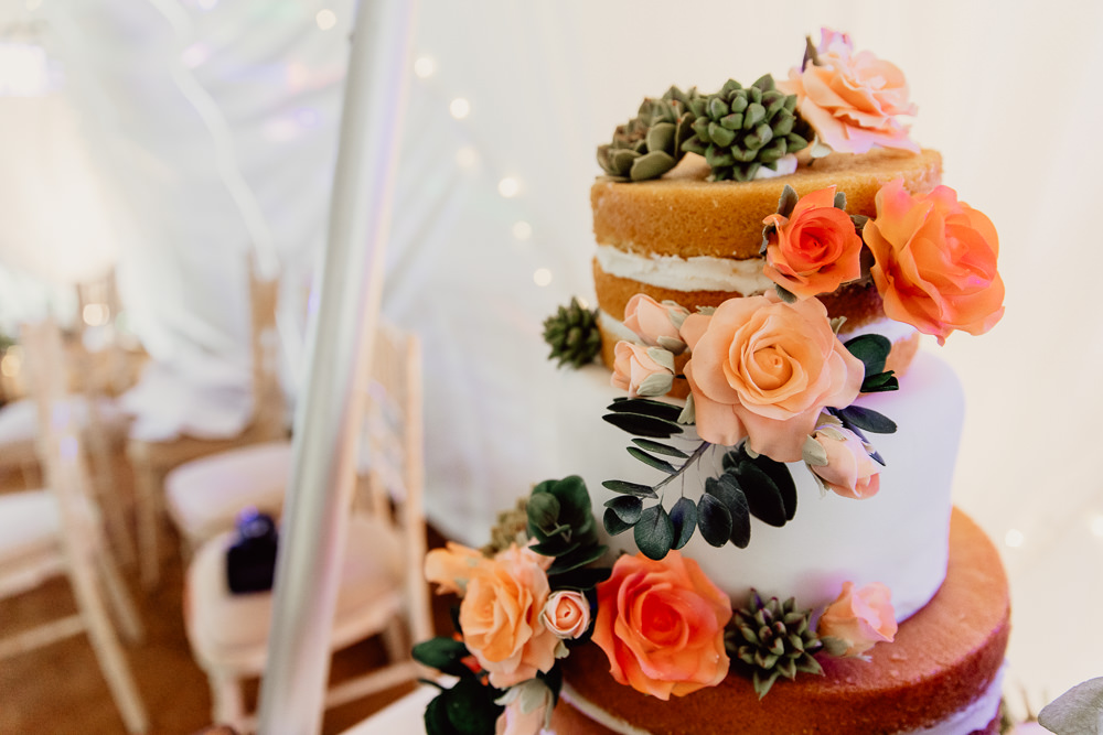 Naked Cake Iced Flowers Berries Fruit Mannington Gardens Wedding Cara Zagni Photography
