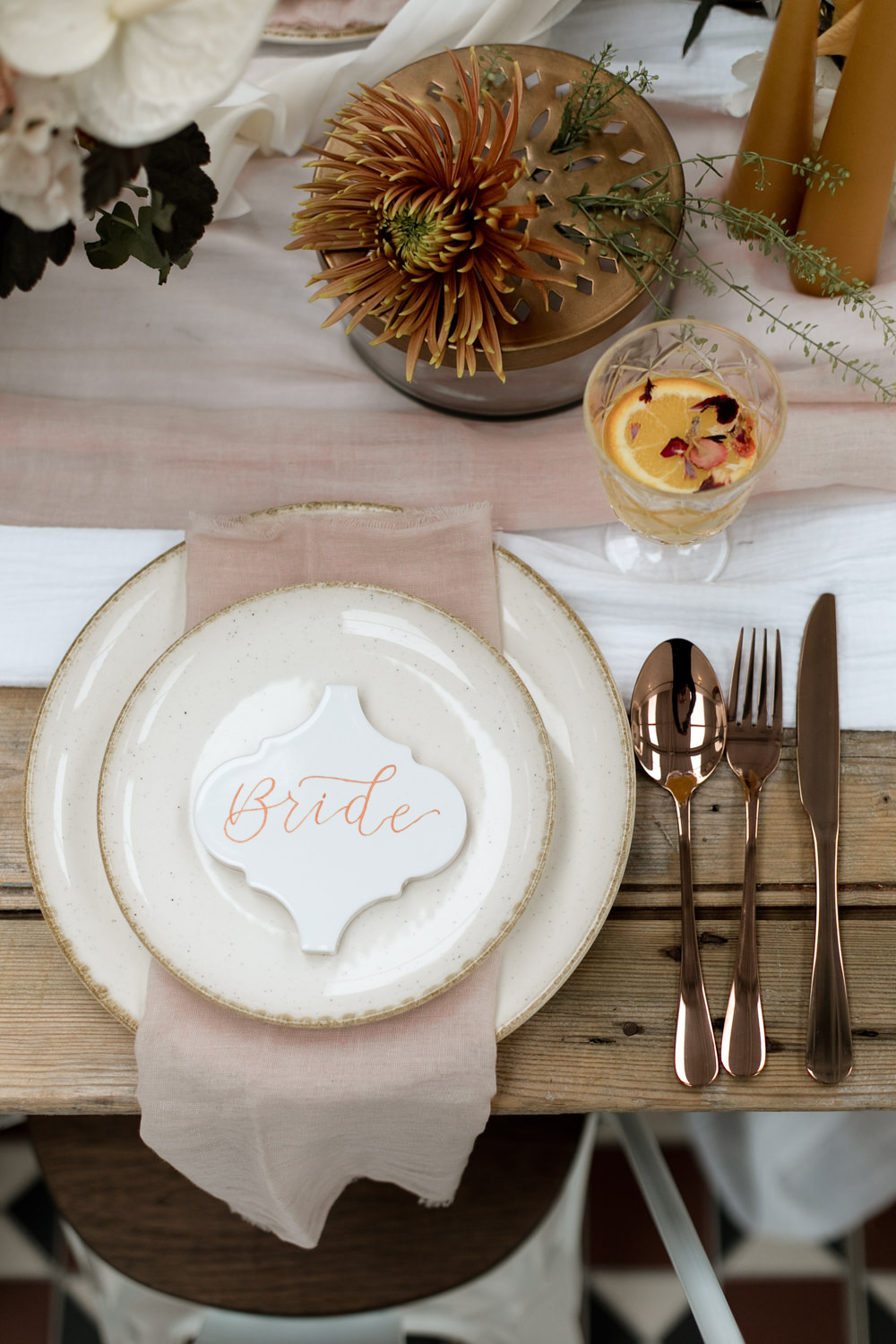 Place Card Setting Name Cutlery Moroccan Wedding Ideas Emma Louise Photography