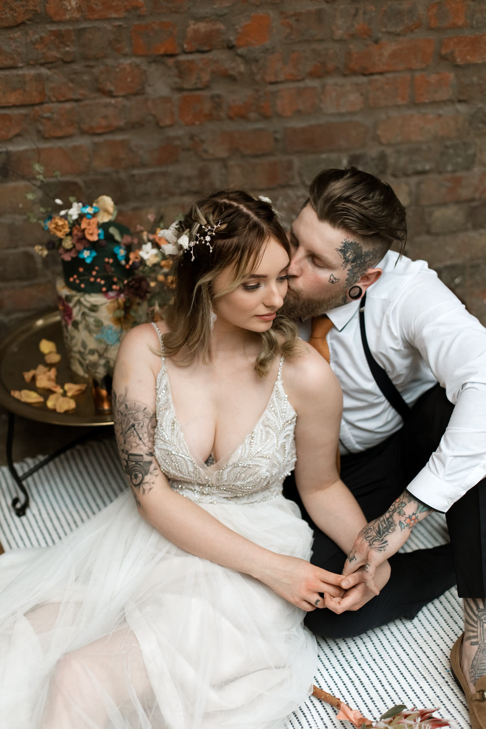 Bride Bridal Hair Style Flowers Crown Vine Accessory Moroccan Wedding Ideas Emma Louise Photography