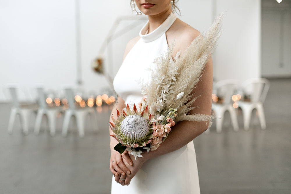 Bouquet Flowers Bride Bridal Pampas Grass Protea Moroccan Wedding Ideas Emma Louise Photography