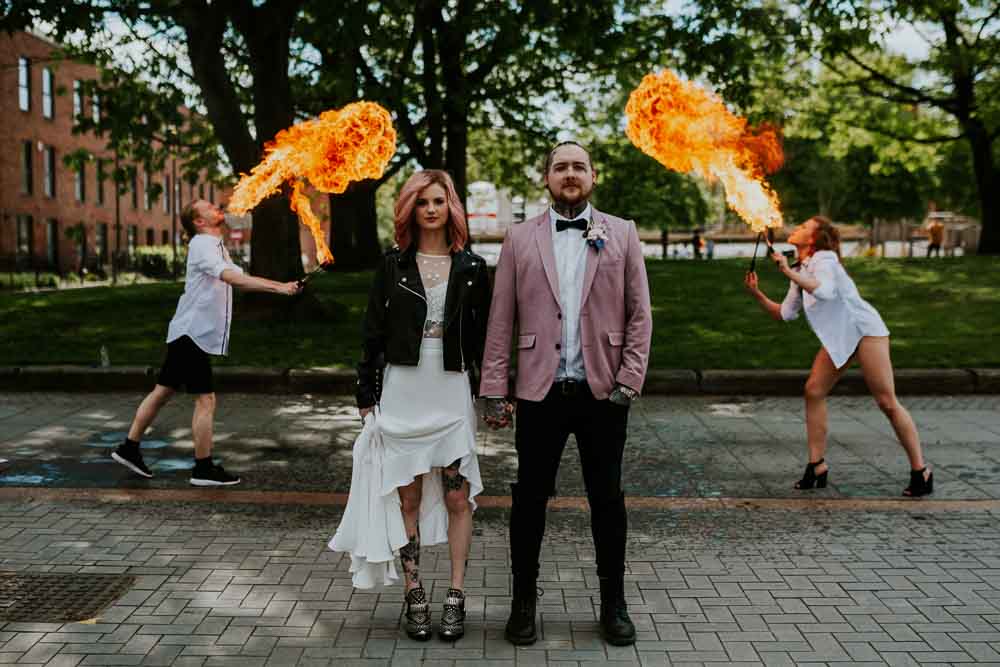 Fire Breathers Entertainment Neon Sign Wedding Ideas State Of Love and Trust Photography