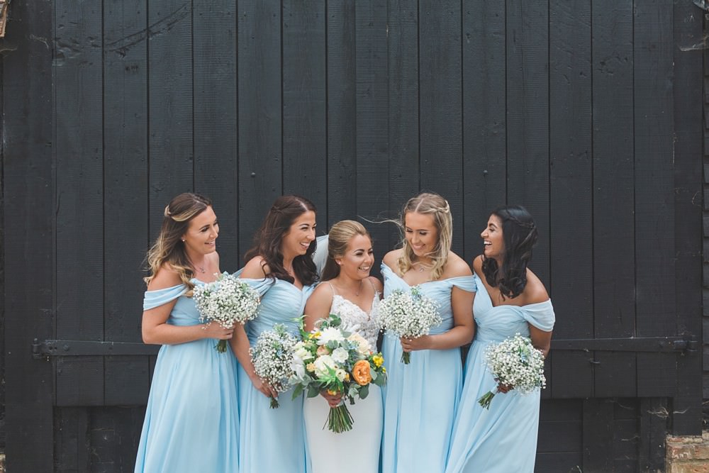 Bridesmaids Bridesmaid Dress Dresses Blue Priory Little Wymondley Wedding Milk Bottle Photography
