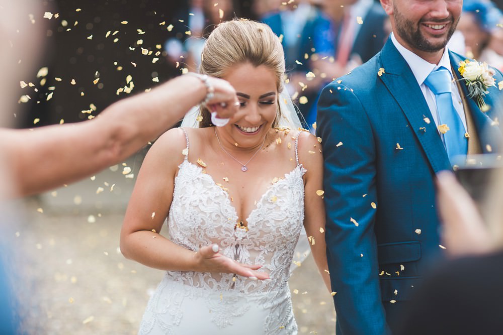 Confetti Priory Little Wymondley Wedding Milk Bottle Photography