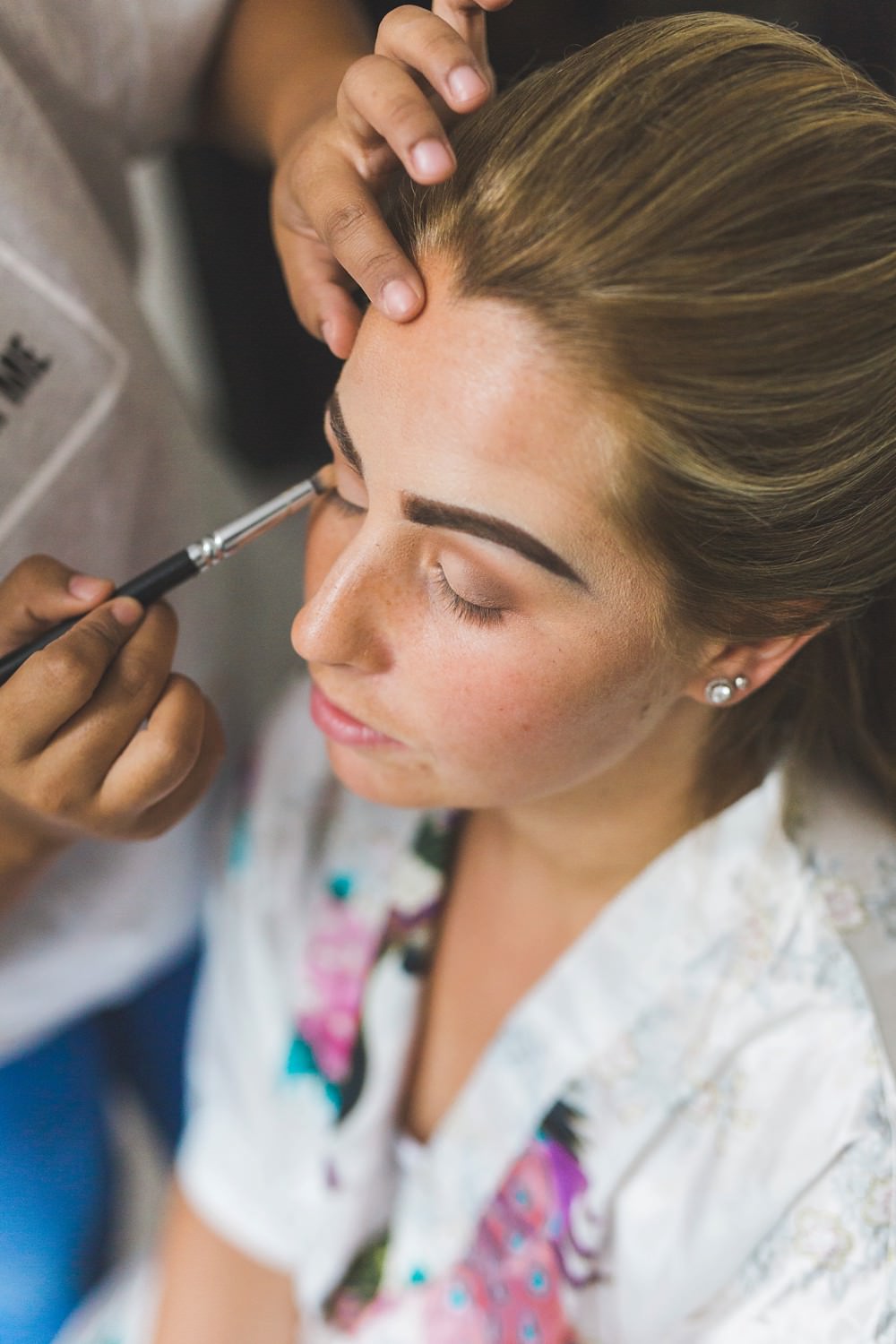 Bride Bridal Make Up Priory Little Wymondley Wedding Milk Bottle Photography