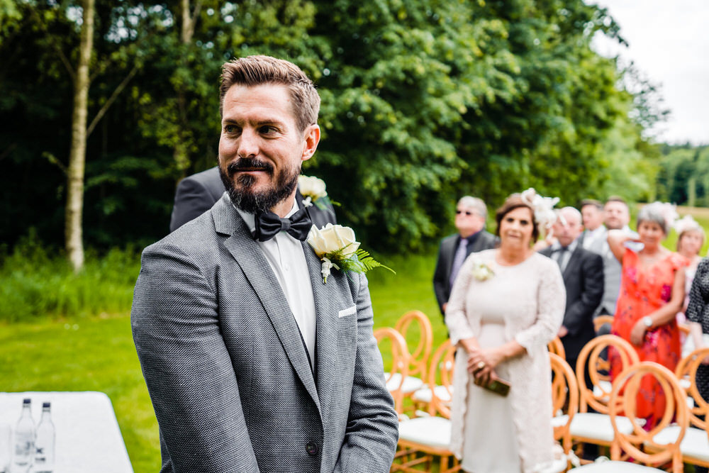 Groom Suit Grey Bow Tie Secret Garden Wedding James Powell Photography