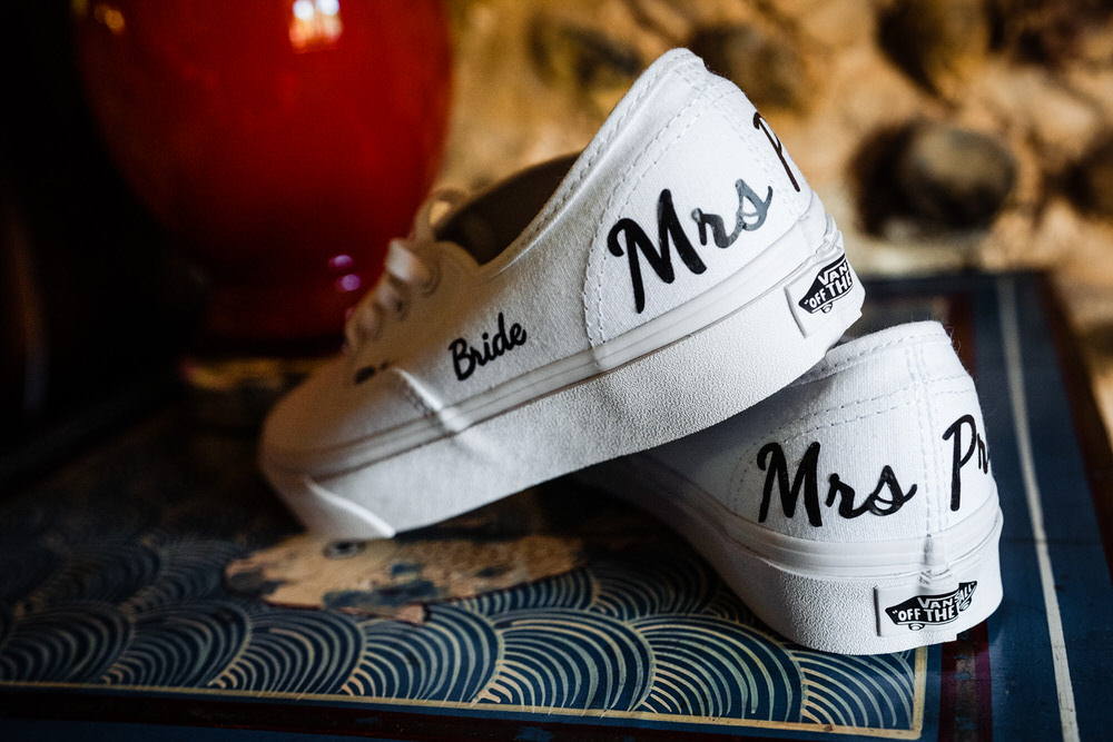 Custom Personalised Trainers Bride Bridal Secret Garden Wedding James Powell Photography
