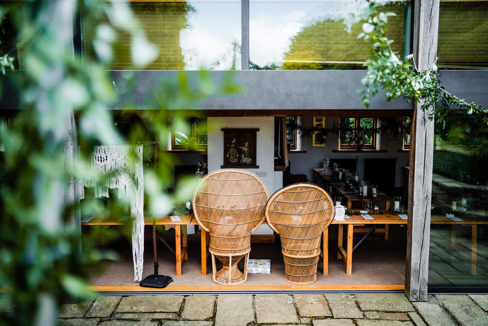 Peacock Chairs Top Table Secret Garden Wedding James Powell Photography