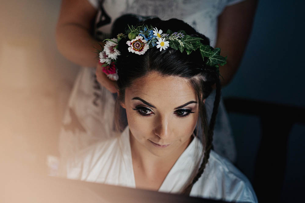 Bride Bridal Flower Crown Tipi Garden Wedding Kit Myers Photography