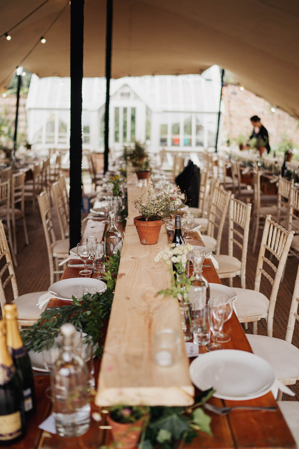 Long Wooden Tables Gold Greenery Planks Wood Timber Serving Platform Sharing Platter Grazing Pot Plants Tipi Garden Wedding Kit Myers Photography