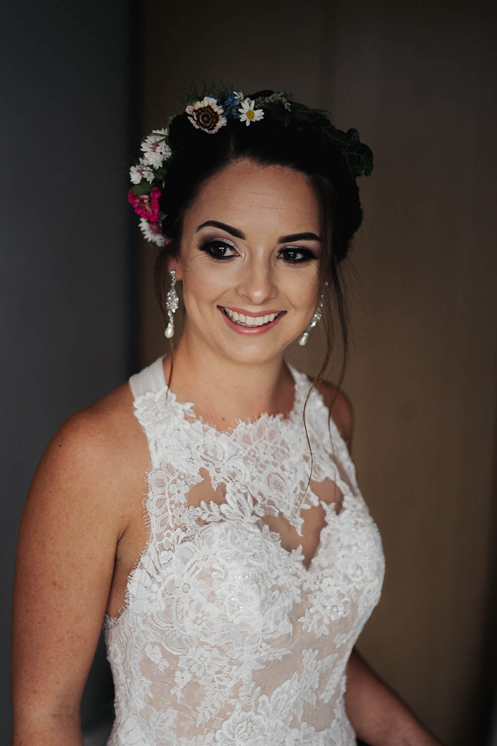 Bride Bridal Flower Crown Make Up Tipi Garden Wedding Kit Myers Photography